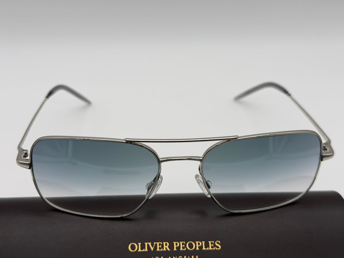 Oliver Peoples Victory II 55mm Silver Metal / Ocean Gradient Crystal Glass OV 1373 503670 Italy Missing Box