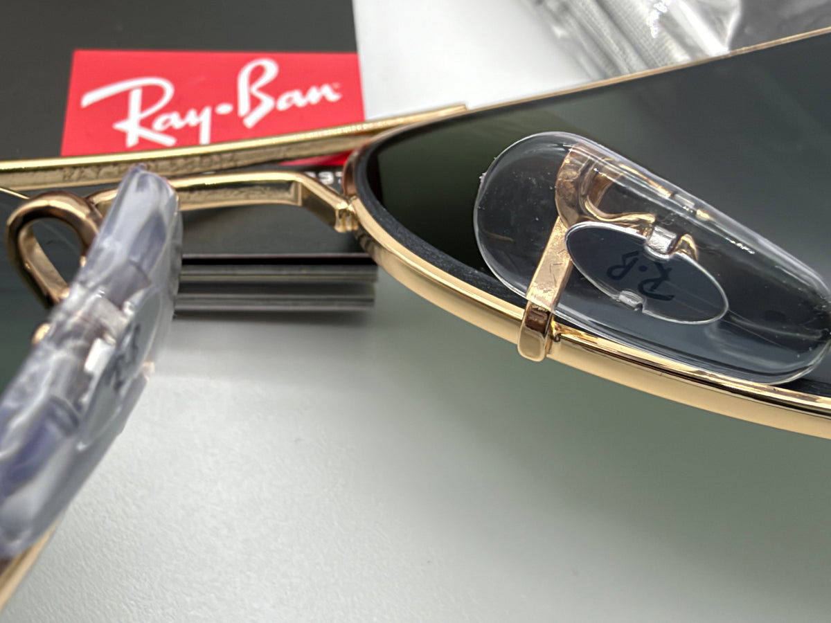 Ray-Ban Classic Aviator 58mm G15 Green Gold RB 3025 L020 Large Metal Italy No Box