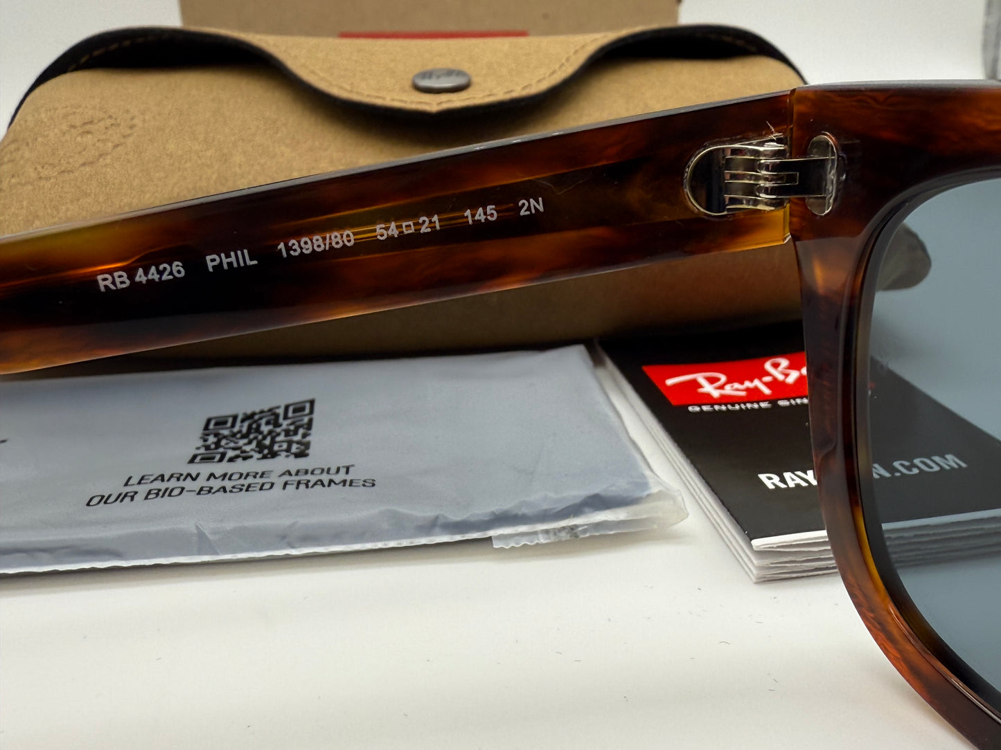 Ray-Ban Phil 54mm Bio Based RB 4426 Stripped Havana Dark Blue 13880 NEW