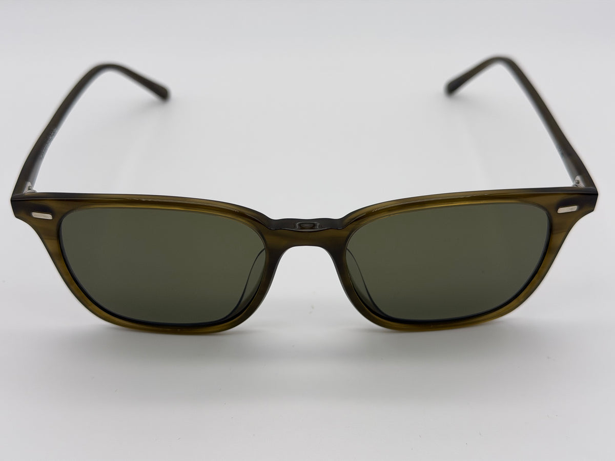 Oliver Peoples Laedin 52mm Olivewood Acetate / G-15 Crystal OV5614SU 182152 Preowned