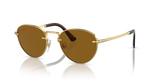 Persol PO 2491 49mm 1142 33 Gold / Brown Crystal Itlay NEW