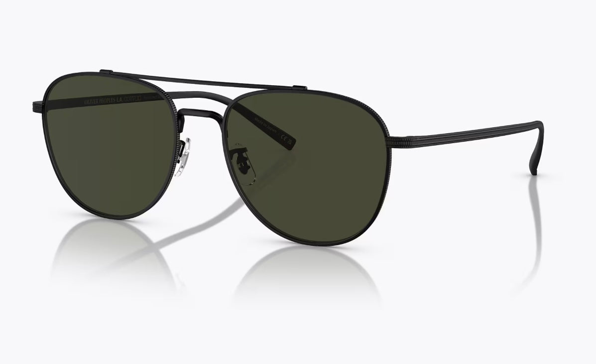 Oliver Peoples Rivetti 55mm Matte Black / G1-5 Polarized Glass Titanium OV 1335 ST 5017 - P1  Preowned