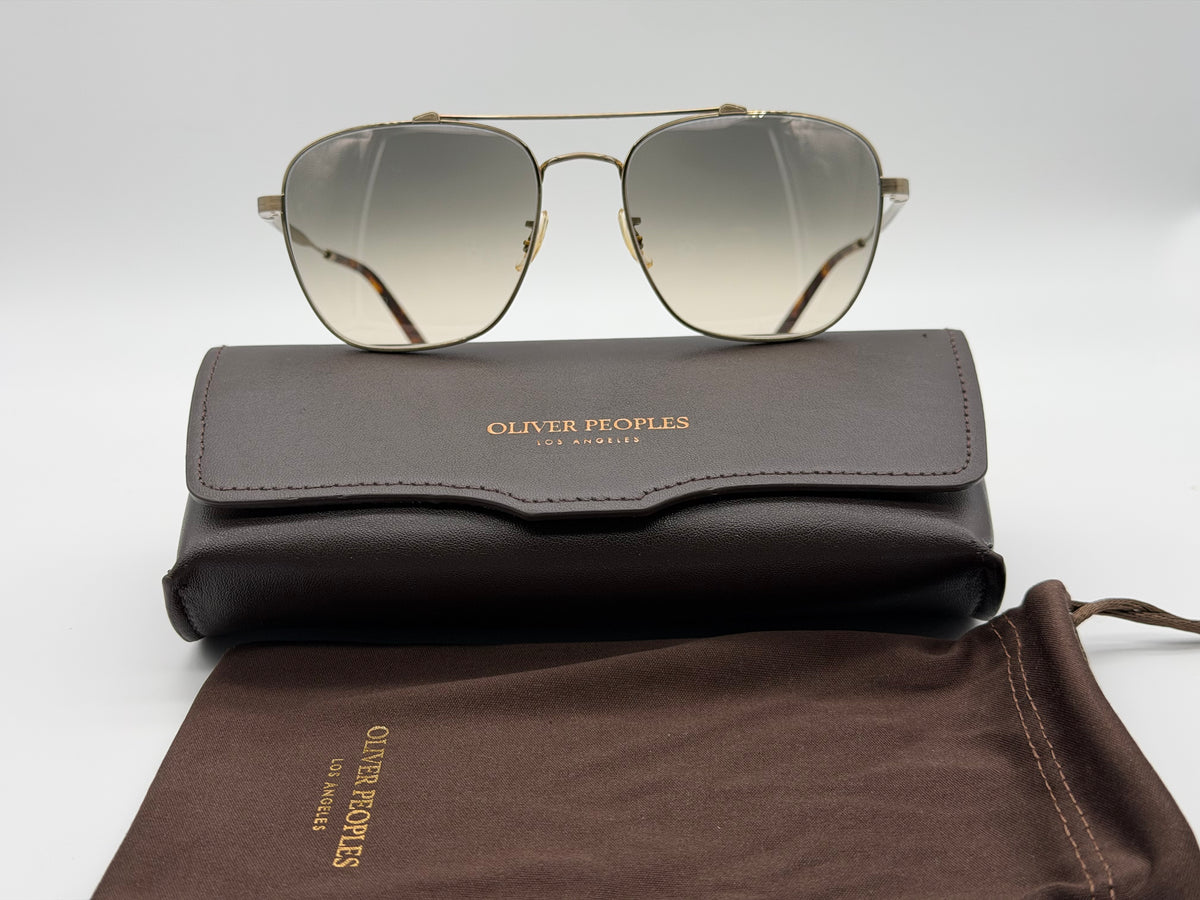 Oliver Peoples Marsan 55mm Brunello Cucinelli Brushed Gold / Shale Gradient Titanium OV 1322 ST 525232 Japan Preowned