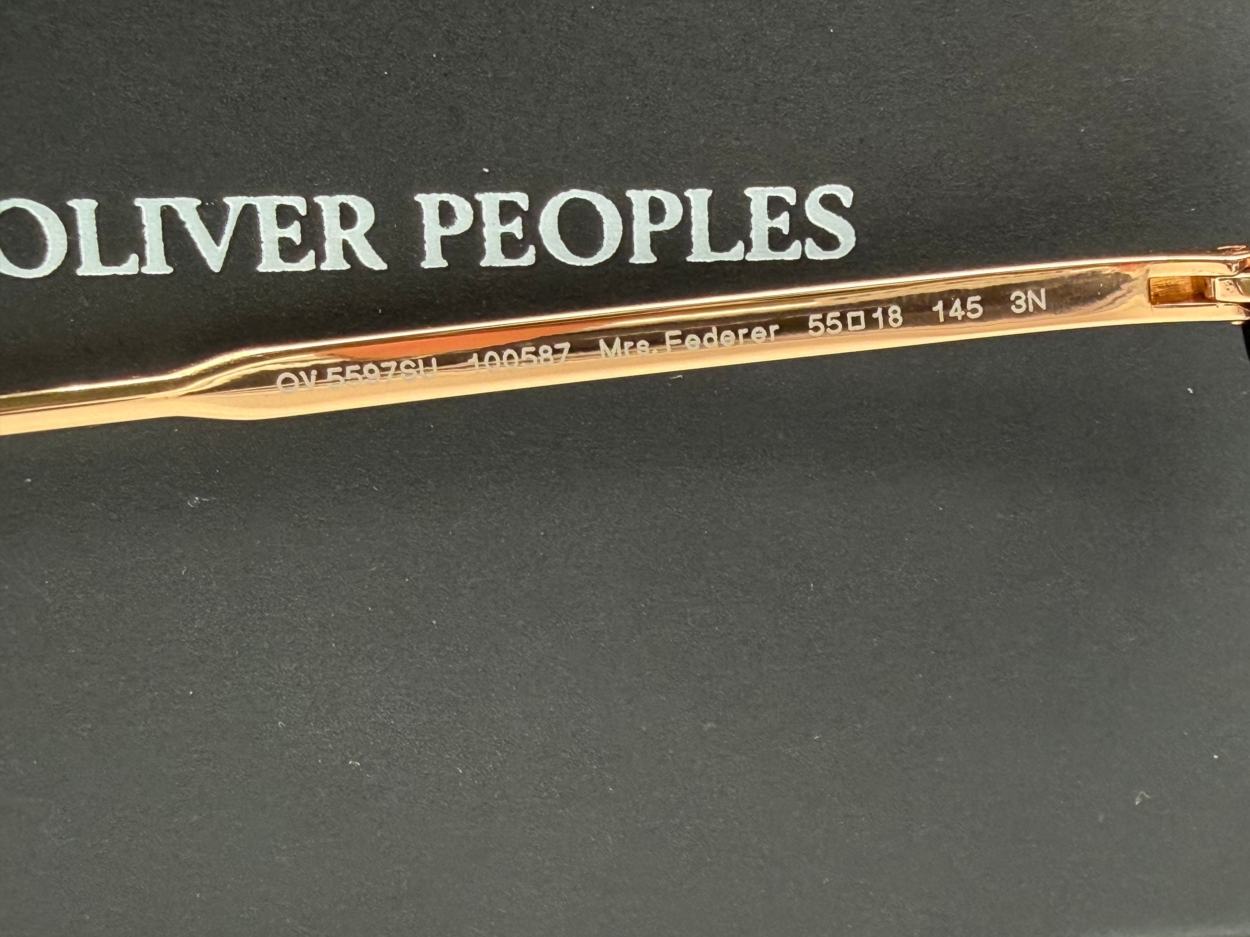 Oliver Peoples Mrs. Federer 55mm Black Acetate / Dark Slate Nxt OV