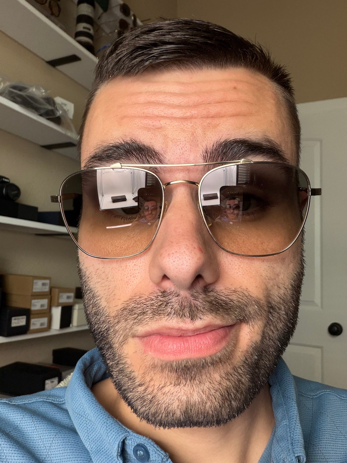 Oliver Peoples Marsan 55mm Brunello Cucinelli Brushed Gold / Shale Gradient Titanium OV 1322 ST 525232 Japan Preowned