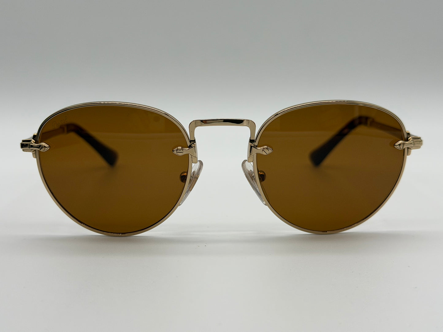 Persol PO 2491 49mm 1142 33 Gold / Brown Crystal Itlay NEW