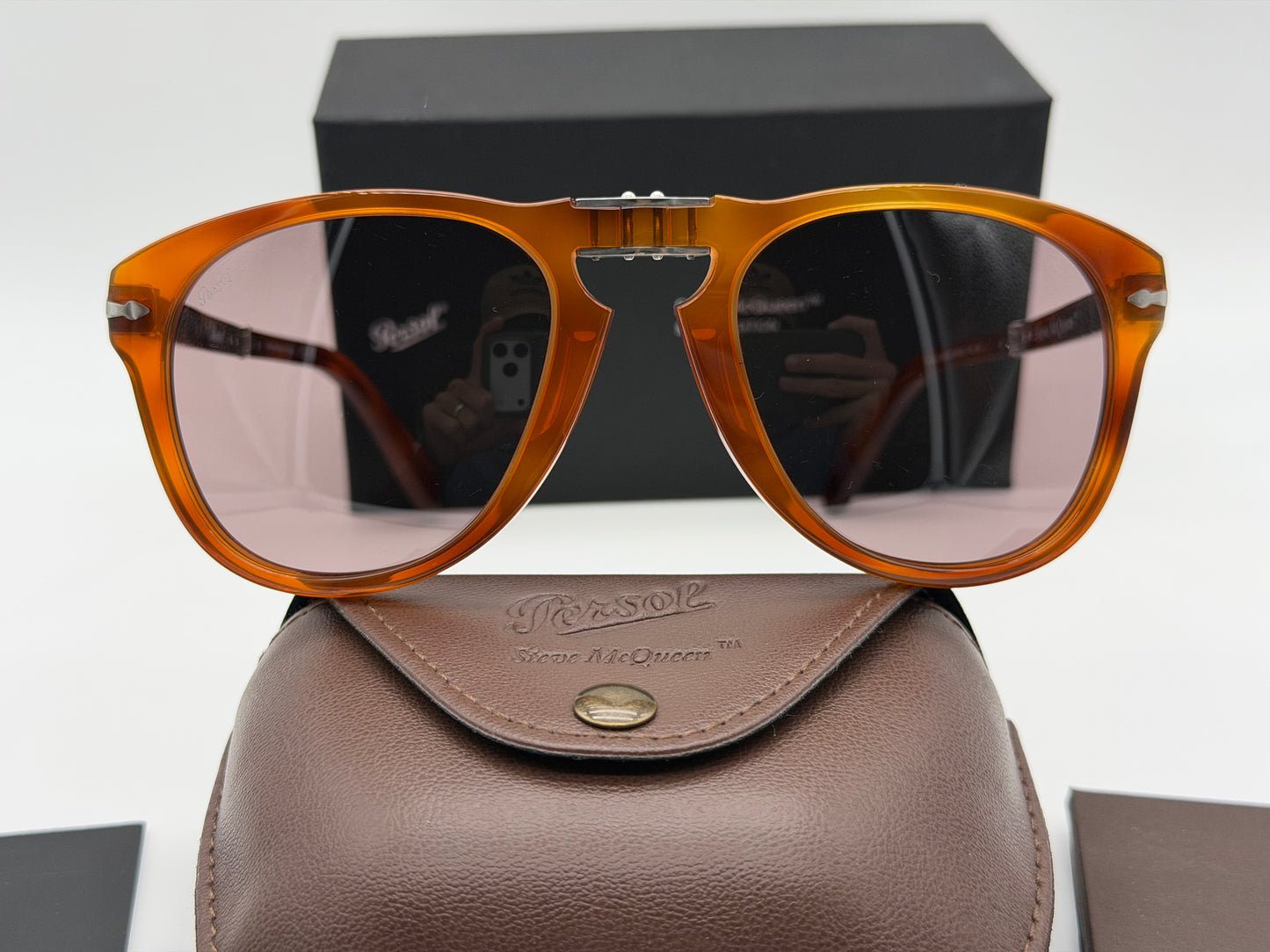 Persol 714 SM 54mm Terra DI Siena / Violet 96 / 53 Folding Steve McQueen limited Itlay NEW