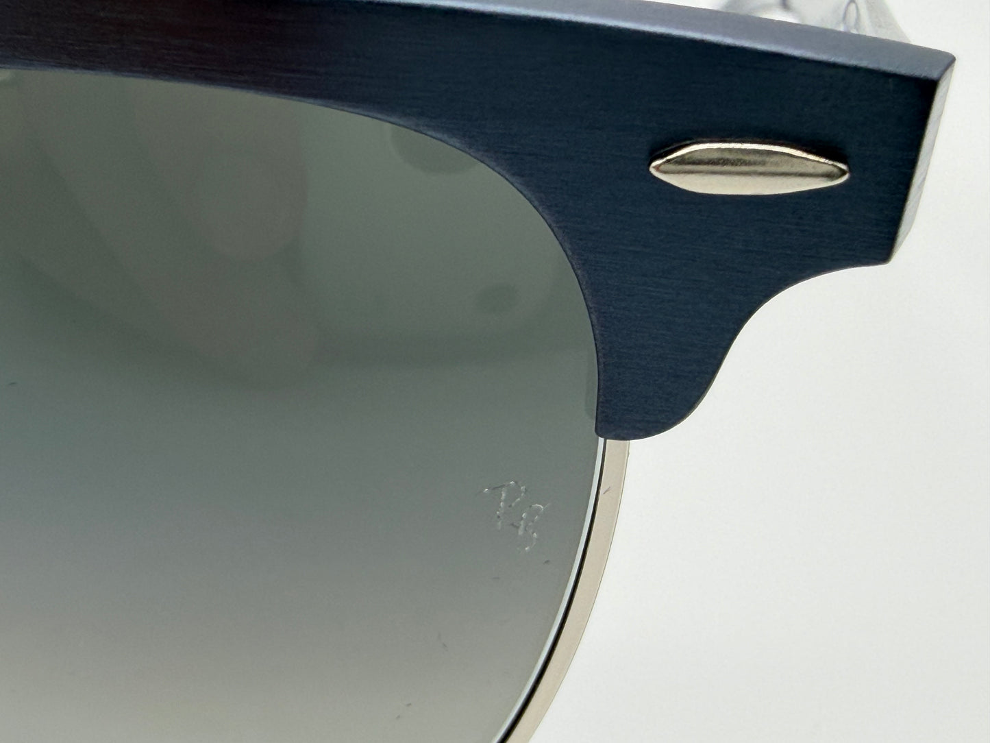 Ray-Ban Clubmaster Aluminum 51mm Matte Blue Silver / Gray Gradient Lens RB 3507 9248 / 71 Italy NEW