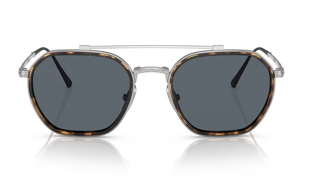 Persol PO 5010 ST 49mm Havana - Silver Titanium  / Blue Crystal Lens 8014R5 Japan NEW