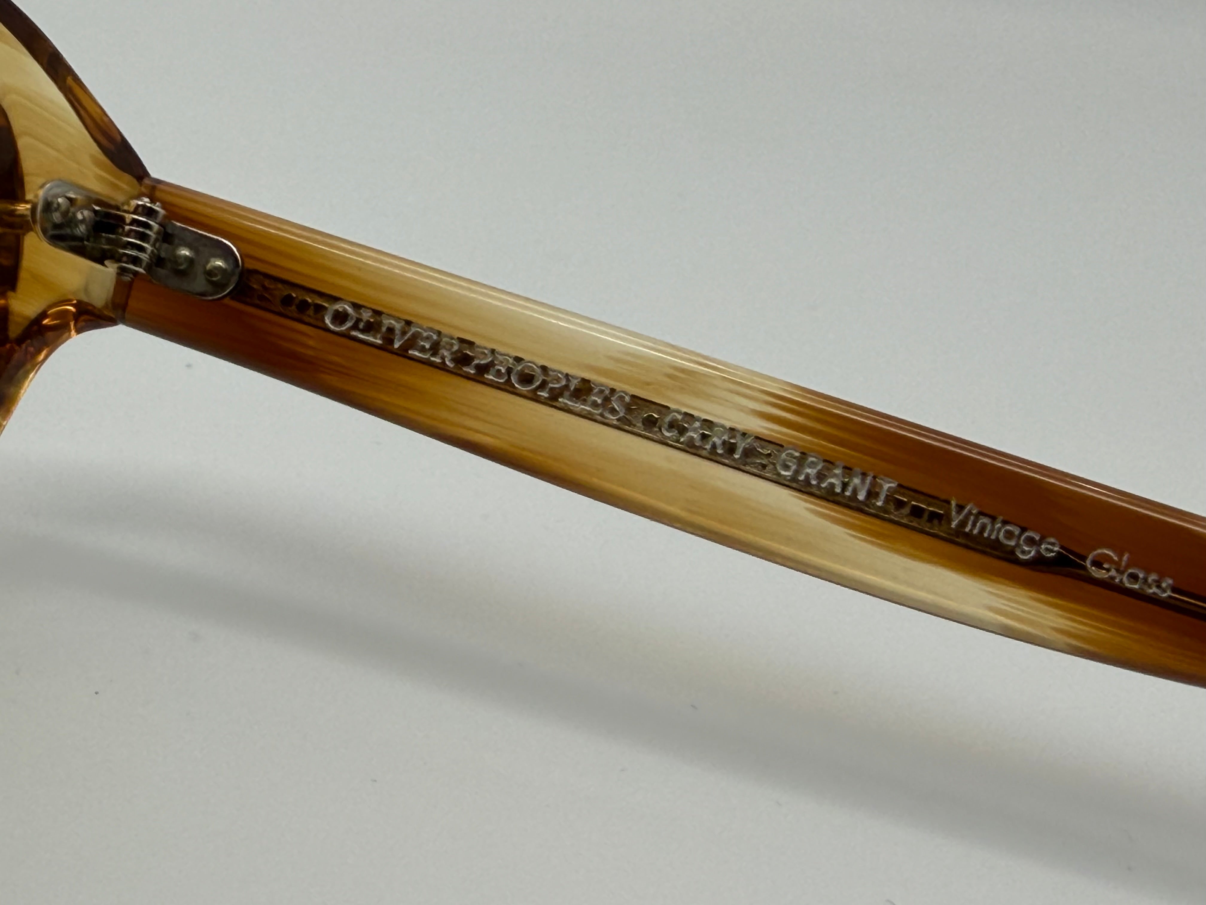Oliver Peoples Cary Grant Sun 48mm Honey VSB Green Glass Lens OV