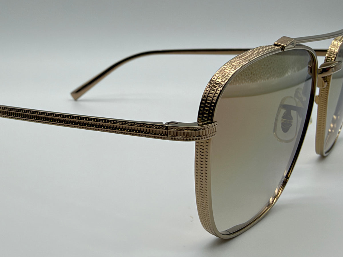 Oliver Peoples Avison 55mm Soft Gold Titanium / Tuscan Brown Gradient Mirror Crystal Lens OV 1349ST Japan NEW