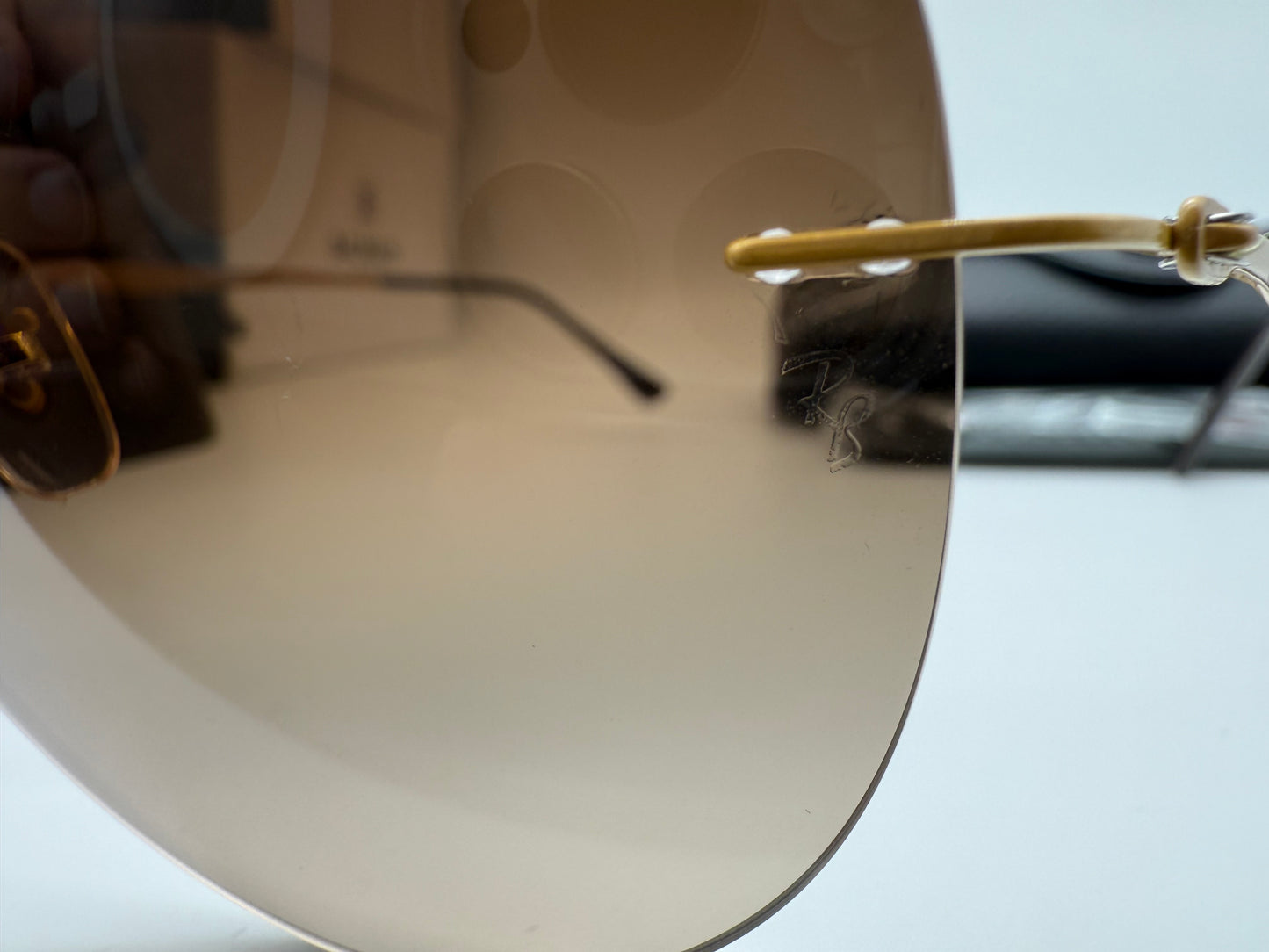 Ray-Ban Aviator LightRay 59mm Titanium RB 8055 157 / 13 Gradient Brown / Gold Missing Box