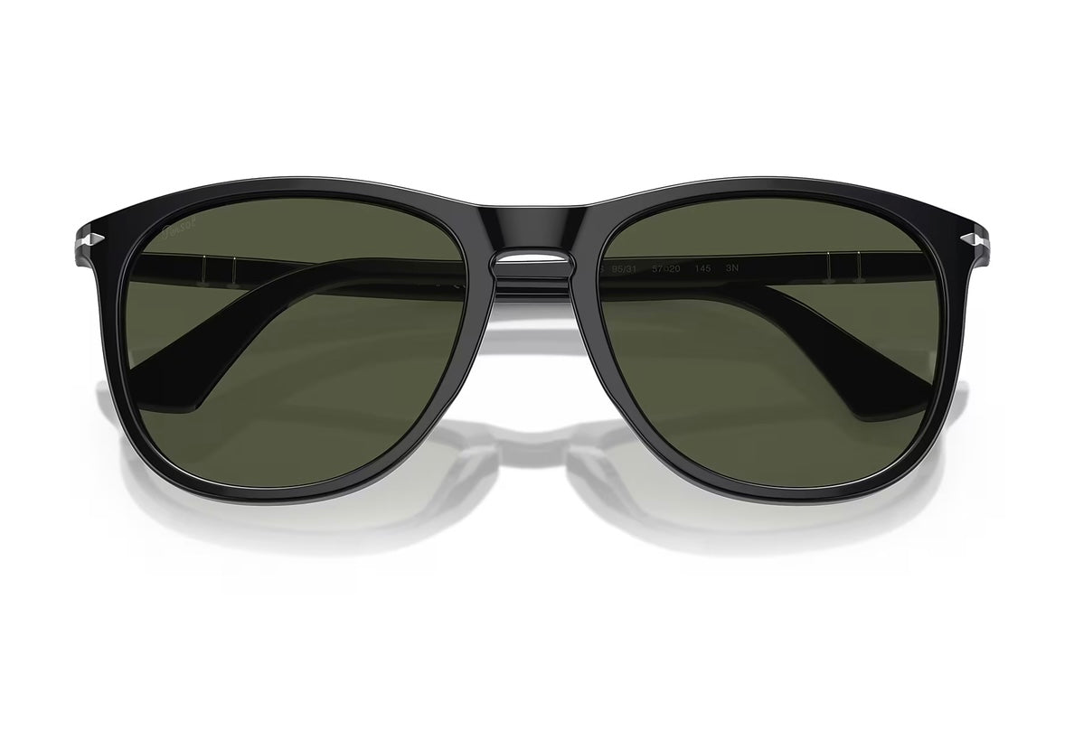 Persol PO 3314S 55mm 95 31 Black / Green Glass Lens Italy NEW