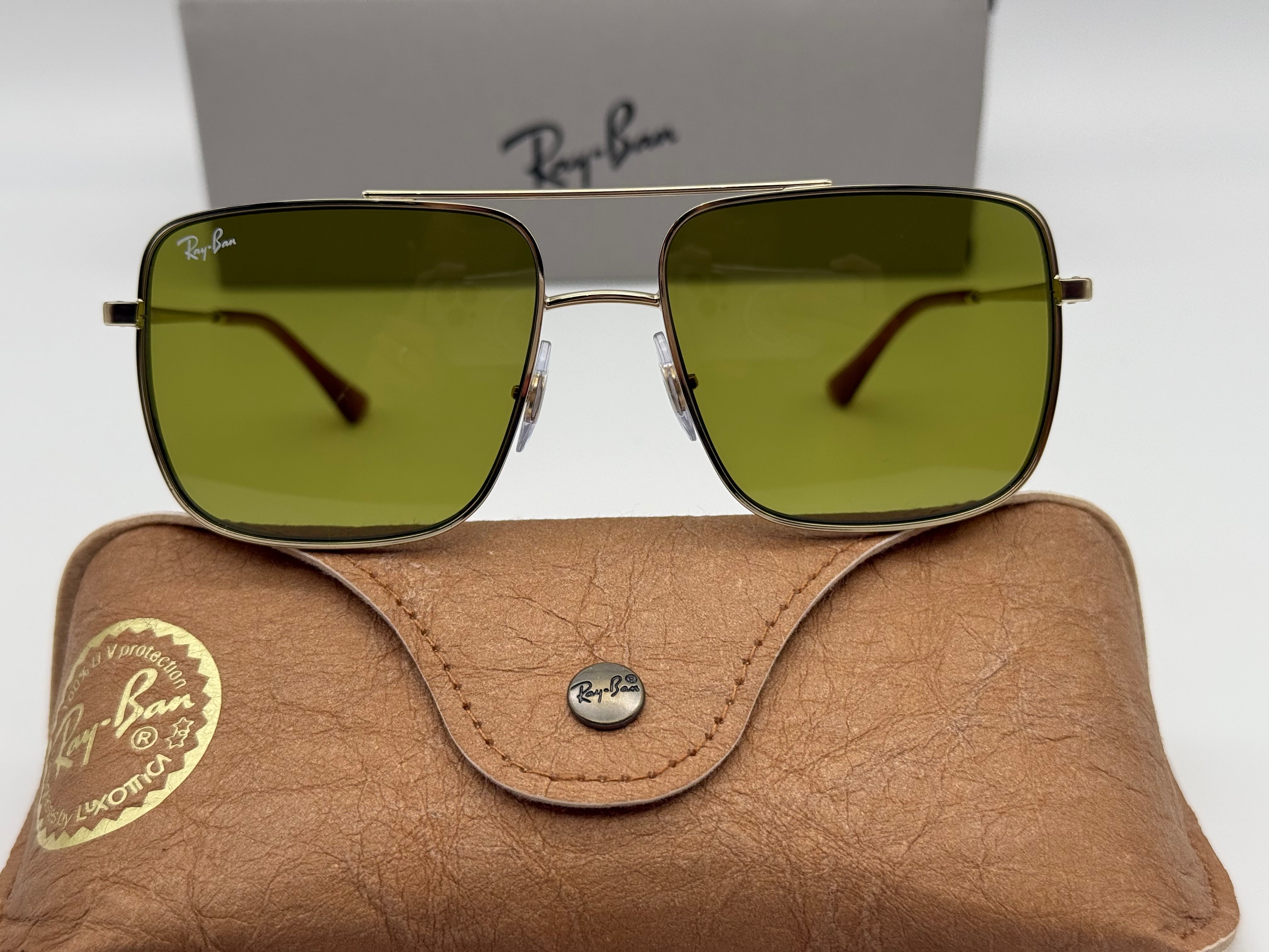 Ray-Ban ARI 54mm RB 3758 Pale Gold / Green Bio Based 9213 / 2 NEW ...