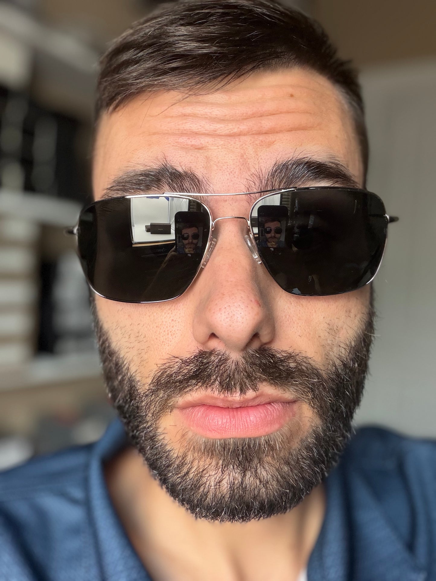 Oliver Peoples Clifton 58mm Silver / Dark Gray Polarized Crystal 5036 / P2 Italy Open Box
