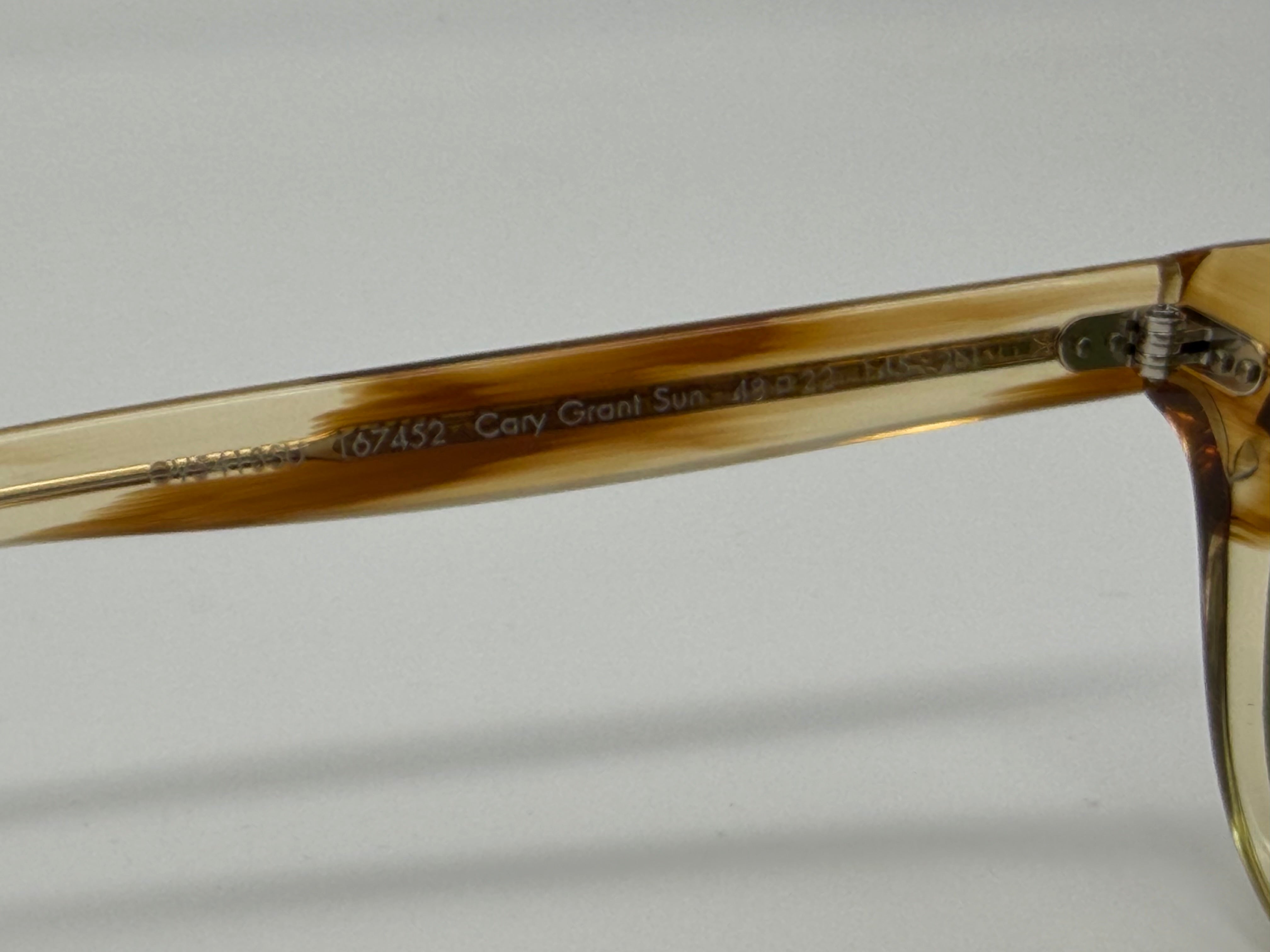 Oliver Peoples Cary Grant Sun 48mm Honey VSB Green Glass Lens OV