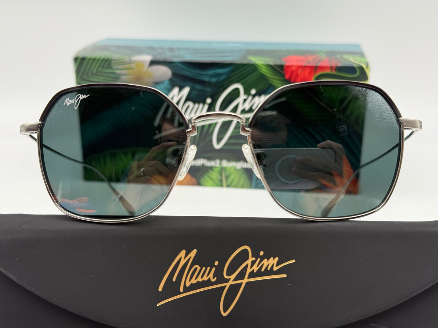 Maui-Jim Moon Doggy 52mm Titanium Maui Brilliant Silver : Neutral Gray Bi Gradient Polarized Japan NEW
