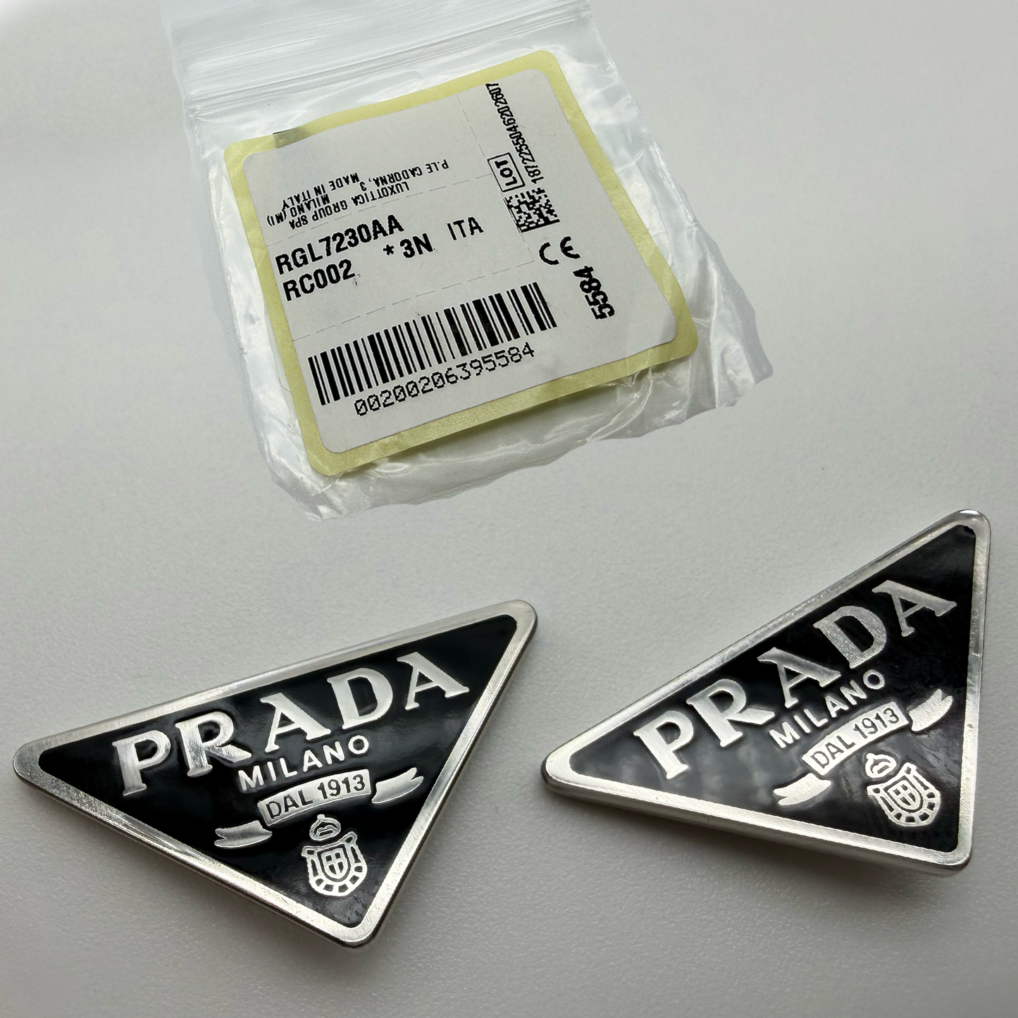 PRADA PR 09ZS PR 10ZS Sunglasses Black/ Silver Replacement Side Logo OEM