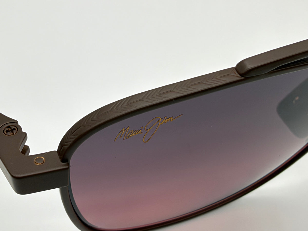 Maui Jim KAHANA 53mm Double Bridge Maui Rose Polarized / Shiny Brown Titanium MJ640 01 Japan NEW