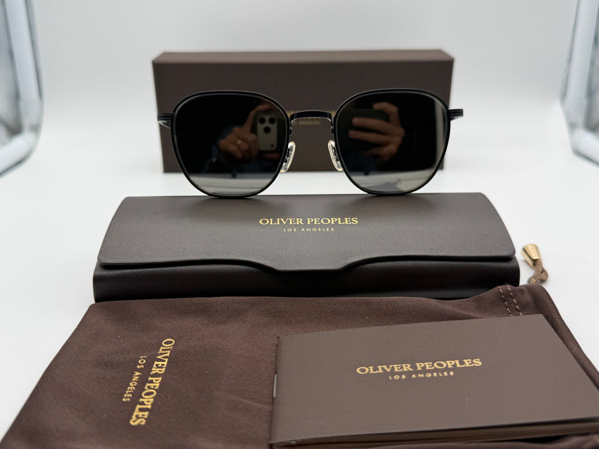 Oliver Peoples Rynn 49mm Matte Black Titanium  / Gray Goldtone OV1329ST 501739 Japan NEW