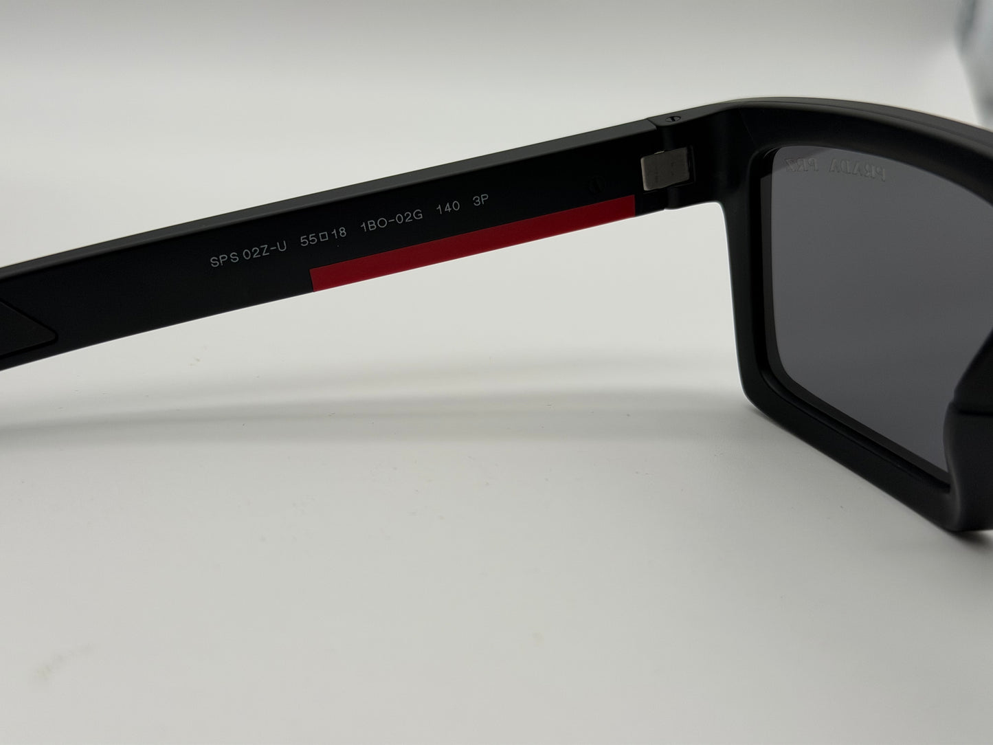 Prada Linea Rossa PS 02ZSU 55mm Dark Gray Polarized / Matte Black Italy Open Box