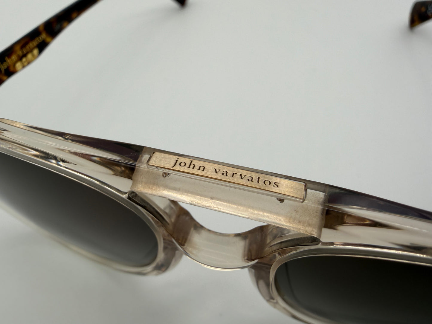John Varvatos Connery 57mm SJV 576 Crystal Beige Acetate / Brown Gradient Japan NEW