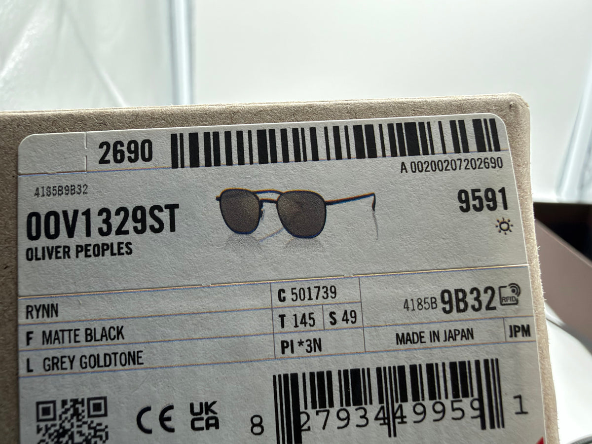 Oliver Peoples Rynn 49mm Matte Black Titanium  / Gray Goldtone OV1329ST 501739 Japan NEW