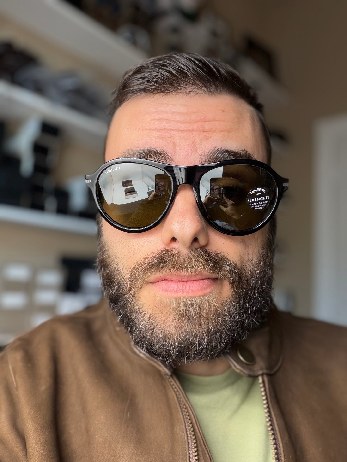 Serengeti Danby 64mm Shiny Black / Mineral Polarized 555nm SS527001 NEW