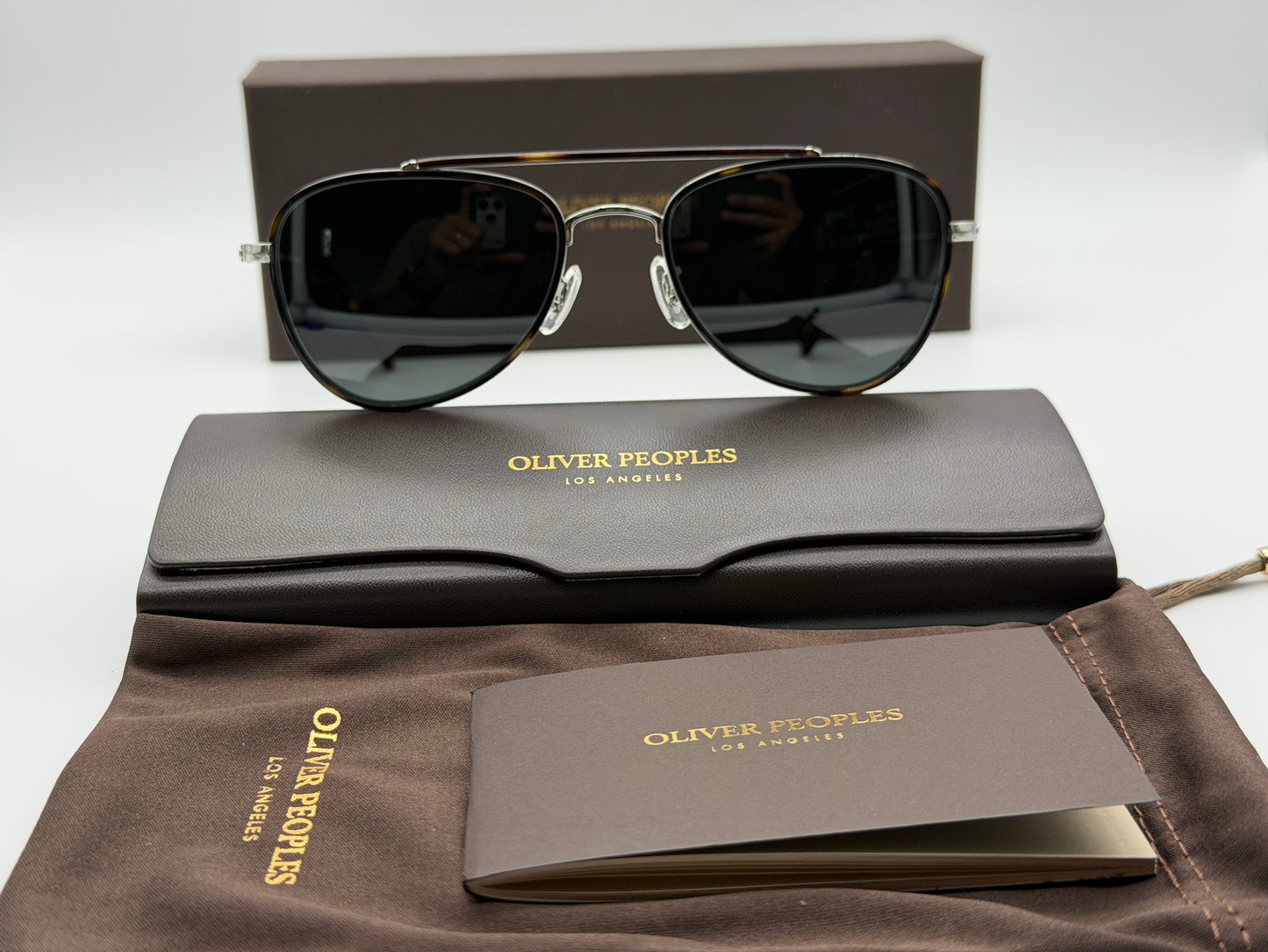 Oliver Peoples Sacoye 52mm OV 1372 ST Silver Titanium / Midnight Express Polarized Crystal Japan NEW