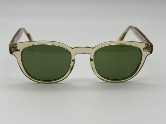 Oliver Peoples SHELDRAKE SUN OV 5036S Buff / Green C 1094 / 52 Sunglasses Preowned READ Description