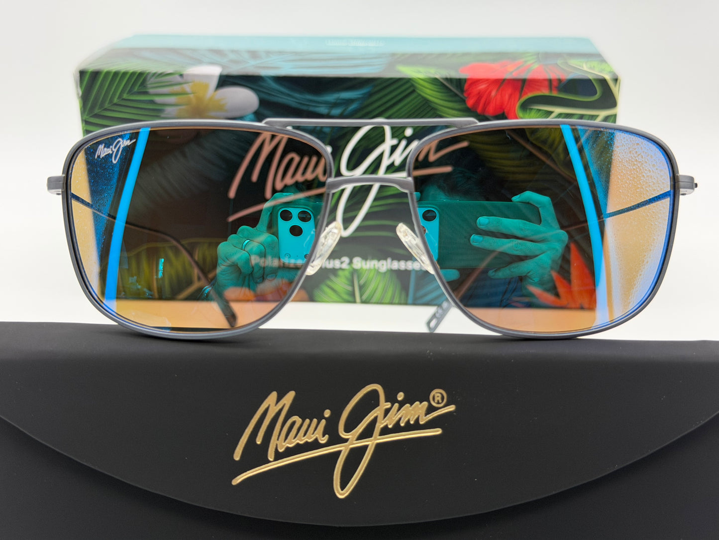Maui Jim Mikioi 56mm Blue Hawaii/ Dove Gray Titanium Japan NEW