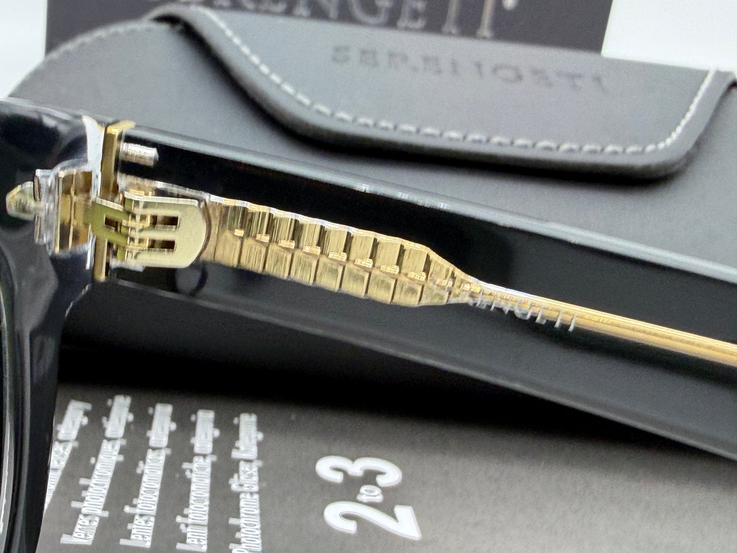 Serengeti FOYT 53mm Shiny Black Gold Transparent 555nm Photochromic SS549005 Italy NEW