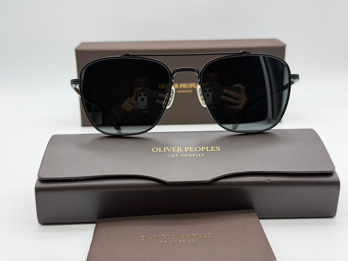 Oliver Peoples Avison 55mm Matte Black Titanium / Midnight Express Polarized OV 1349ST 5017 P2 Japan NEW