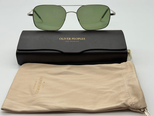 Oliver Peoples Victory 55mm Silver Green VFX Polarized Preowned