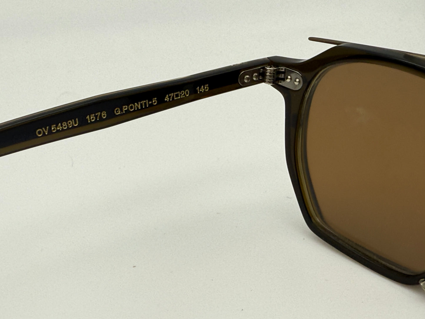 Oliver Peoples G. Ponti 5 47mm Dark Military Olive / Brown Antique Gold clip OV 5489 1576 JAPAN NEW