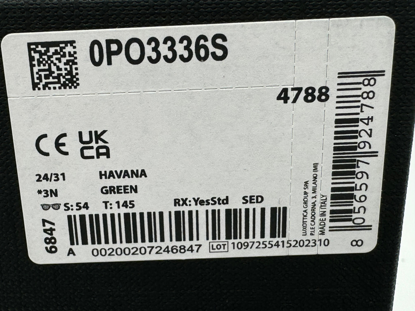Persol PO 3336 s 54mm Havana / Green 24/31 Italy Open Box