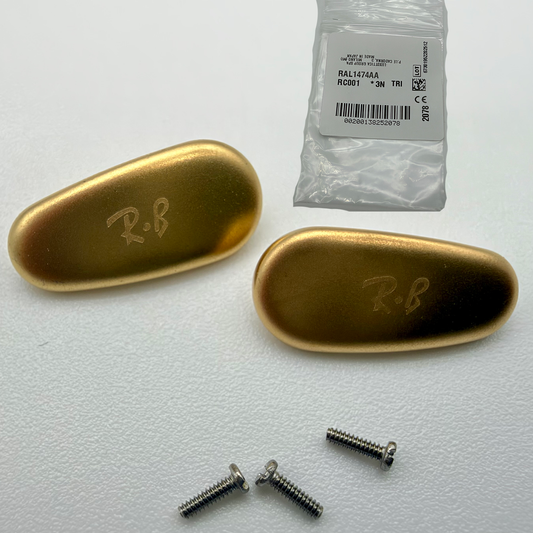 Ray Ban Titanium Gold Replacement Nose Pads With Screws OEM Authentic NEW