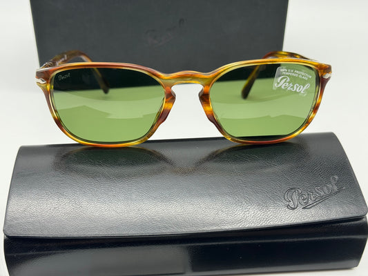 Persol PO 3234 S 54mm Brown Striped Yellow Green Lens 1050 New