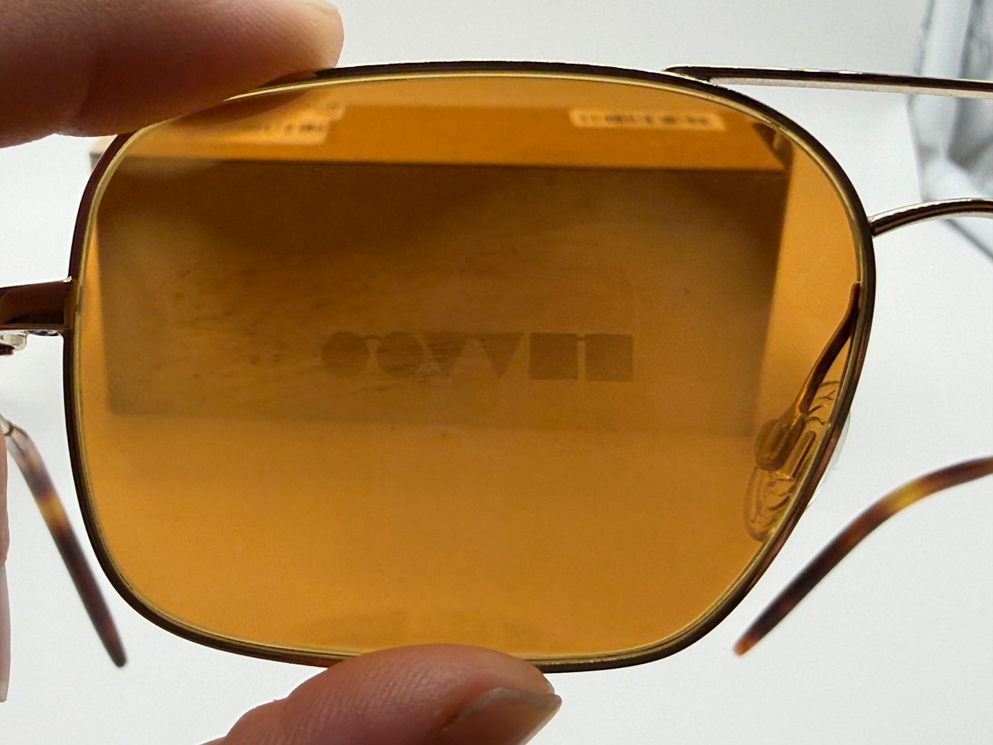 Oliver Peoples Victory II 55mm Gold / Cognac Crystal Lens OV 1373 S Italy NEW