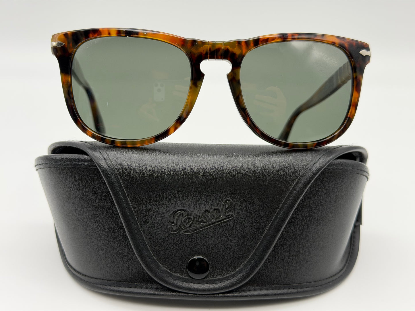 Persol PO 3055 s 54mm Caffe / G 15 Polarized Glass 108 58 Italy Preowned