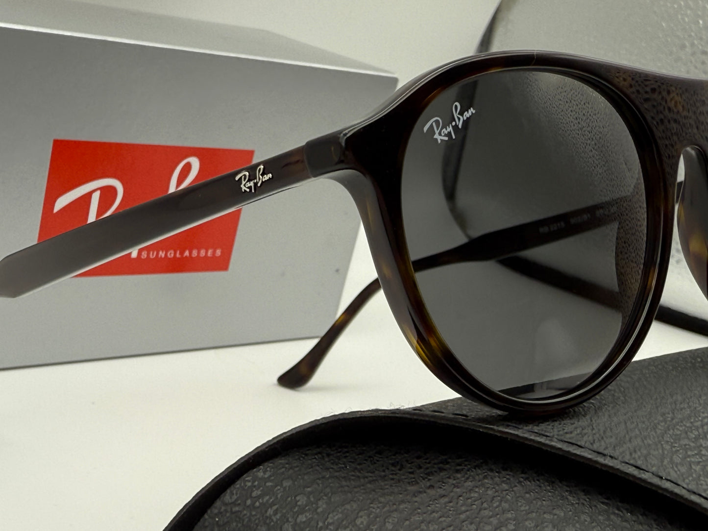 Ray-Ban RB 2215 Havana / Dark Gray Glass Lens 902 / B1 NEW