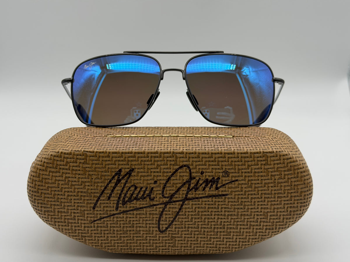 Maui Jim Island Life 57mm Blue Hawaii Gunmetal Exclusive Sunglasses Tommy Bahama Preowned