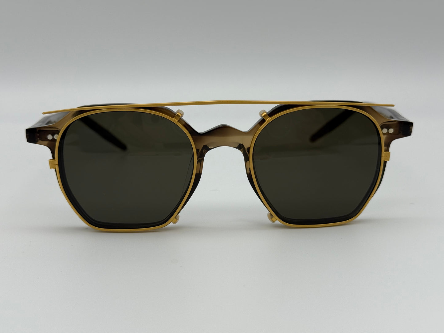 Oliver Peoples G. Ponti 5 47mm G.P Tortoise with G-15 / Gold  Clip Brown Antique Gold clip OV 5489 1713 Itlay NEW