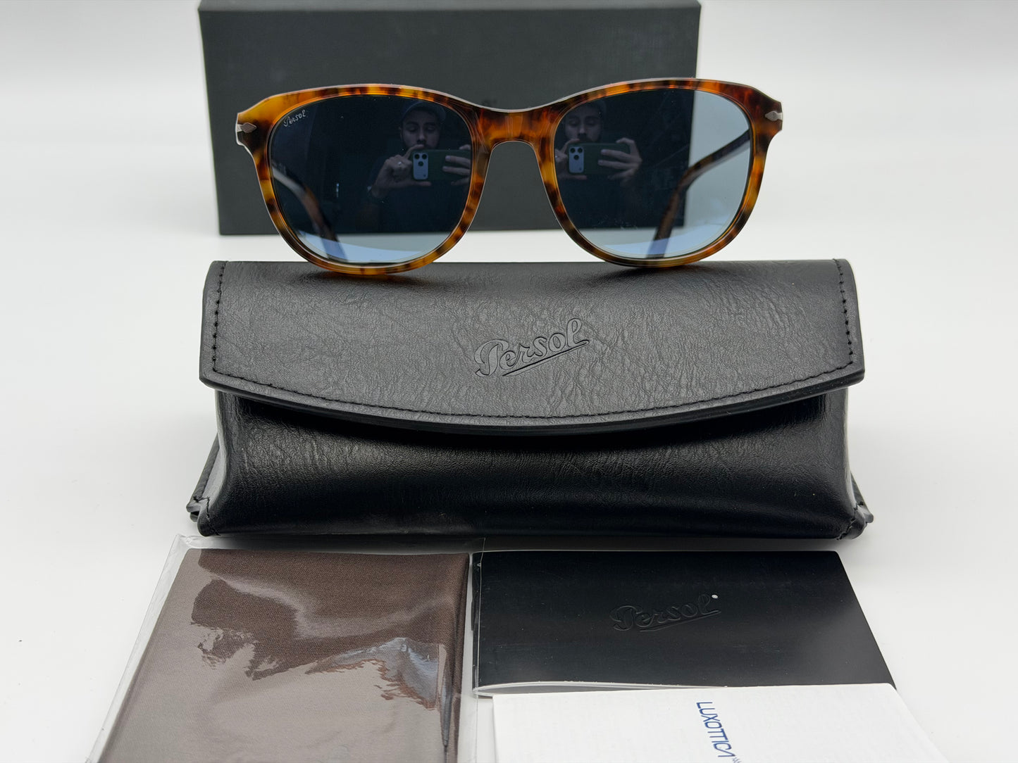 Persol PO 1935s 53mm Caffe / Light Blue Italy NEW