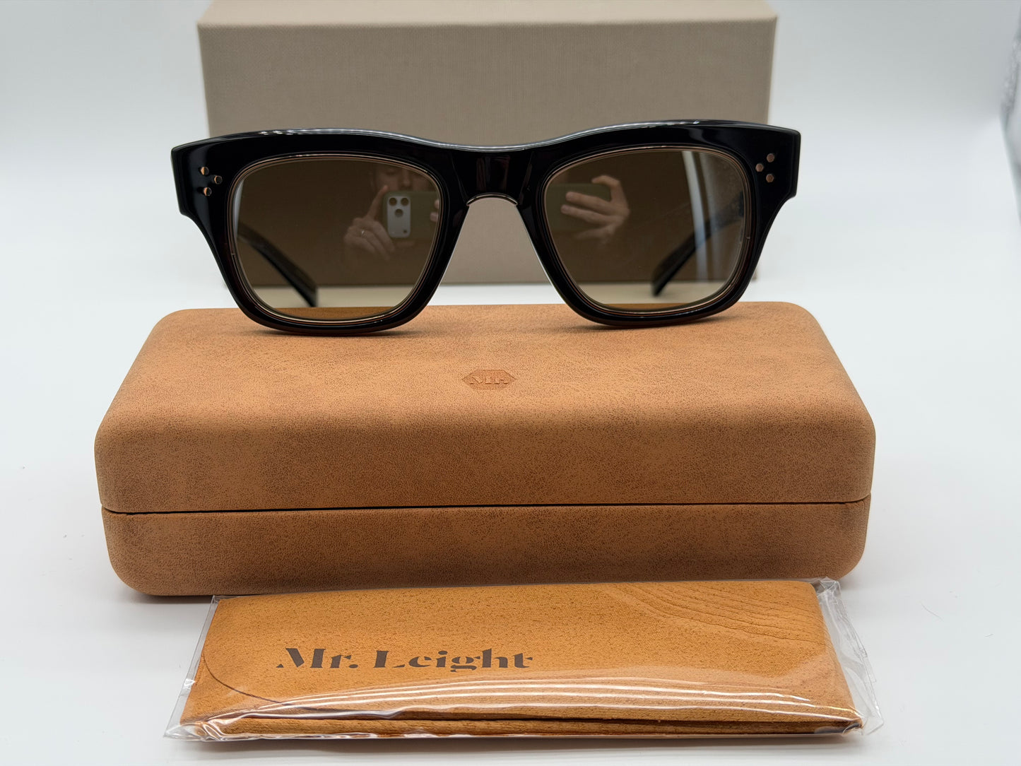 Mr. Leight GO S 48mm Chocolate Gold / Cognac Polarized Japan NEW