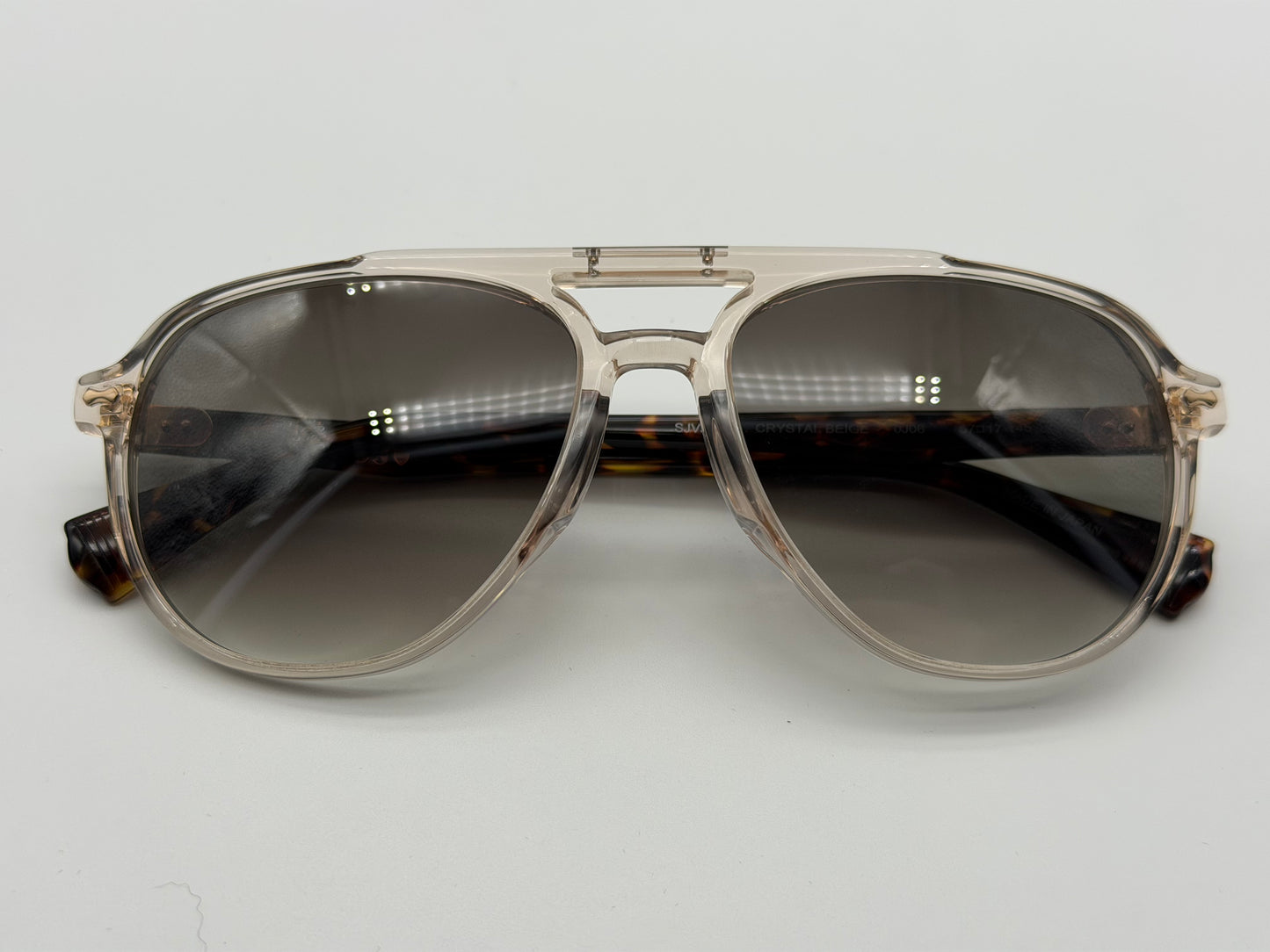 John Varvatos Connery 57mm SJV 576 Crystal Beige Acetate / Brown Gradient Japan NEW