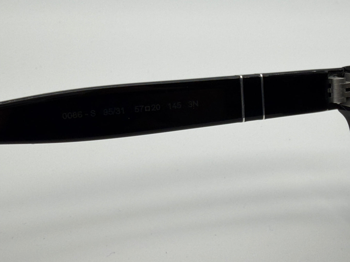 Persol PO 0086s 57mm Black / Green 95 / 31 Italy Preowned