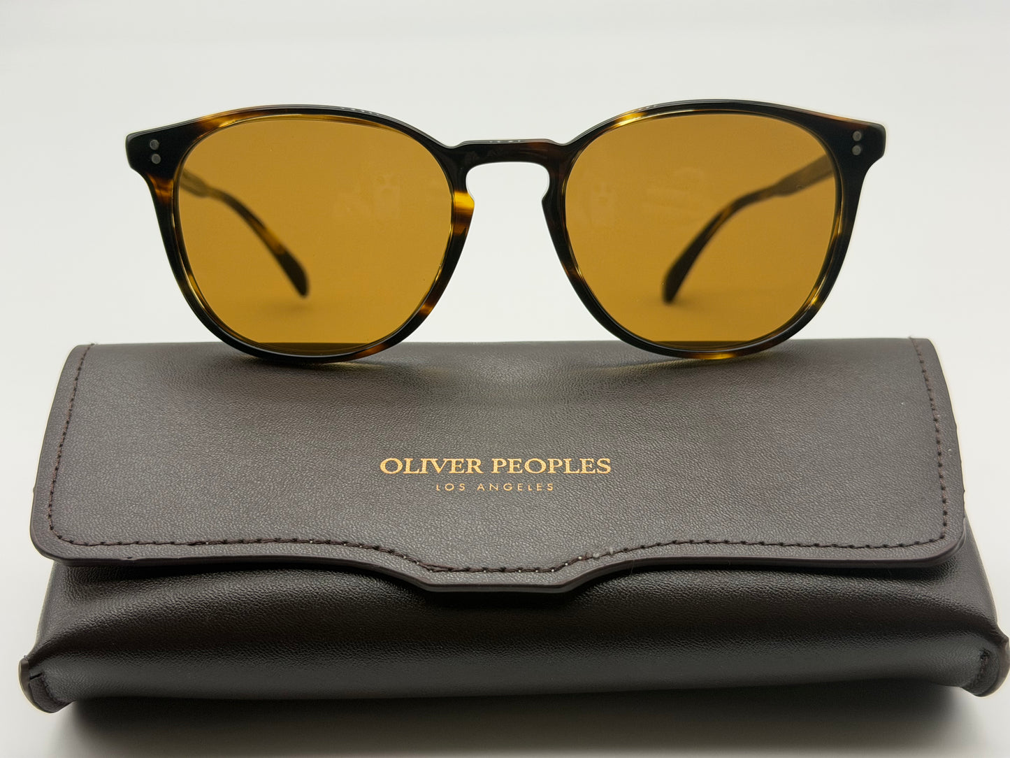 Oliver Peoples 53mm Finley Esq. Sun 100353 Cocobolo / Brown Glass Lens Italy Preowned