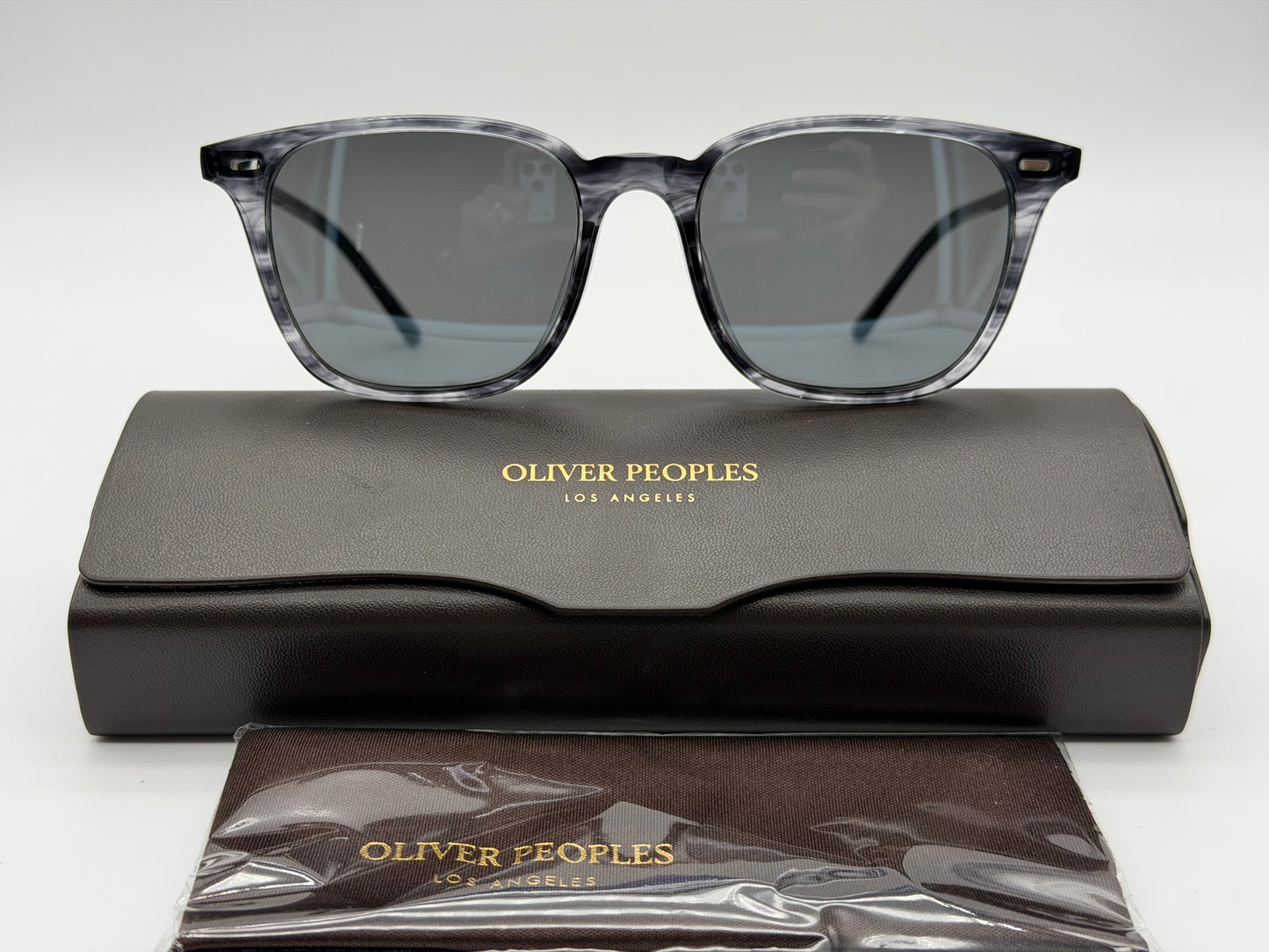 Oliver Peoples Laedin 52mm Drivers Blue Acetate / Carbon Gray Crystal OV 5614 Japan Missing box