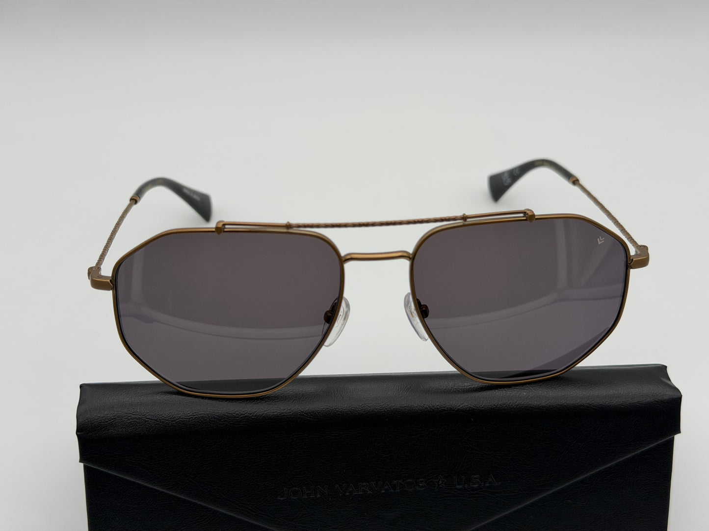 John Varvatos SJV 570 58mm Brass / Gray Lens P0AV Japan NEW